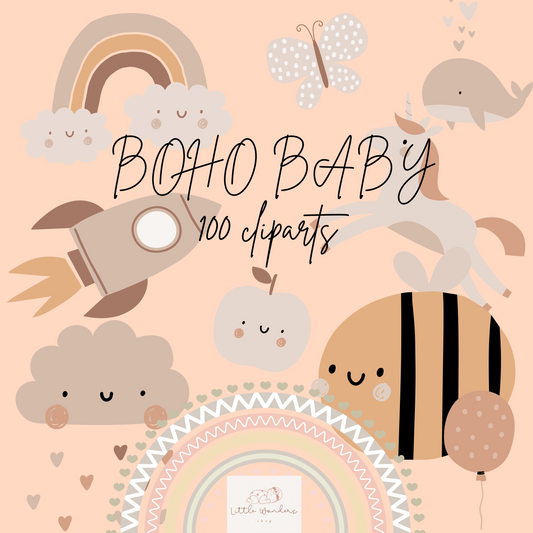Boho Baby Animal Bundle: 100+ Enchanting Illustrations
