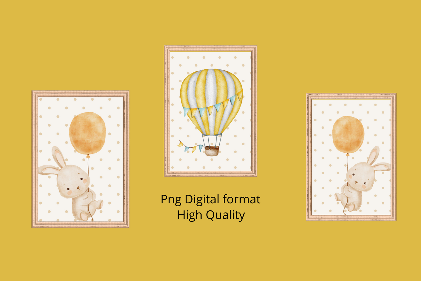 3 Bunny Prints for Kids - Little Wonders Nursery Wall Decor